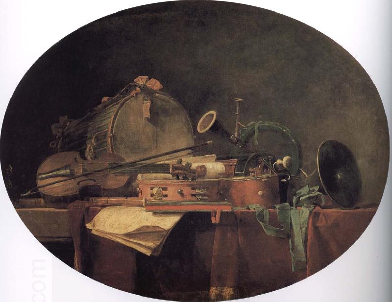 Jean Baptiste Simeon Chardin Folk instruments oil painting picture
